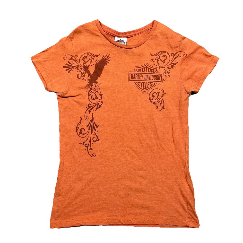Harley Davidson Badlands Orange Tee Womens Small